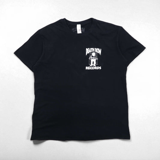 DEATH ROW RECORDS イギリス製 ヒップホップ レーベル Tシャツ L ブラック 両面プリント