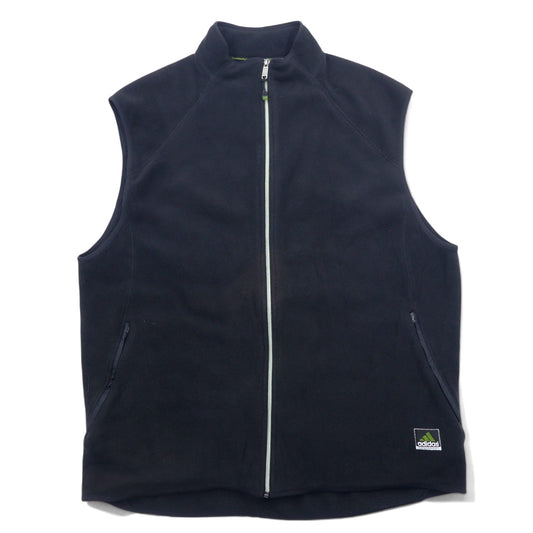 adidas EQUIPMENT 00年代 フルジップ フリースベスト XL ブラック ポリエステル