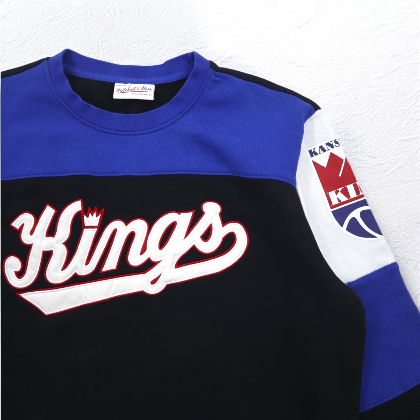 mitchell & ness スウェット L ブラック カラーブロック コットン 裏起毛 NBA KANSAS CITY KINGS