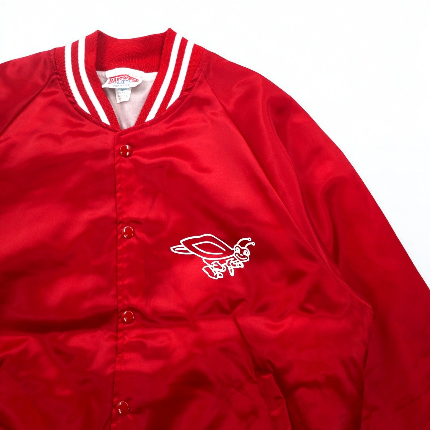 USA製 90年代 HARTWELL JACKETS スタジャン L レッド ナイロン バックプリント Katy-Did Kloggers