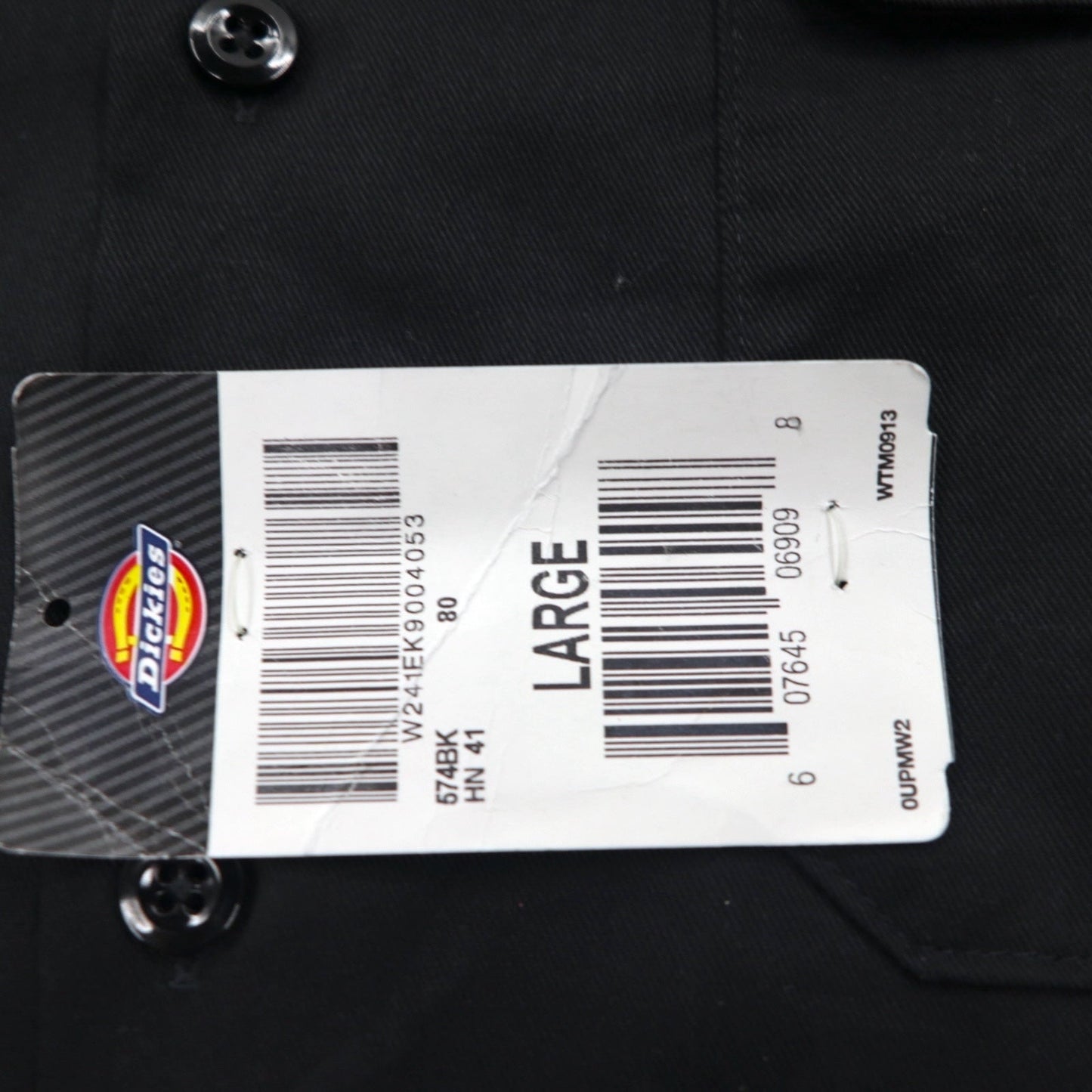 Dickies ワークシャツ L ブラック ポリエステル コットン ポケット 574BK ホンジュラス製 未使用品