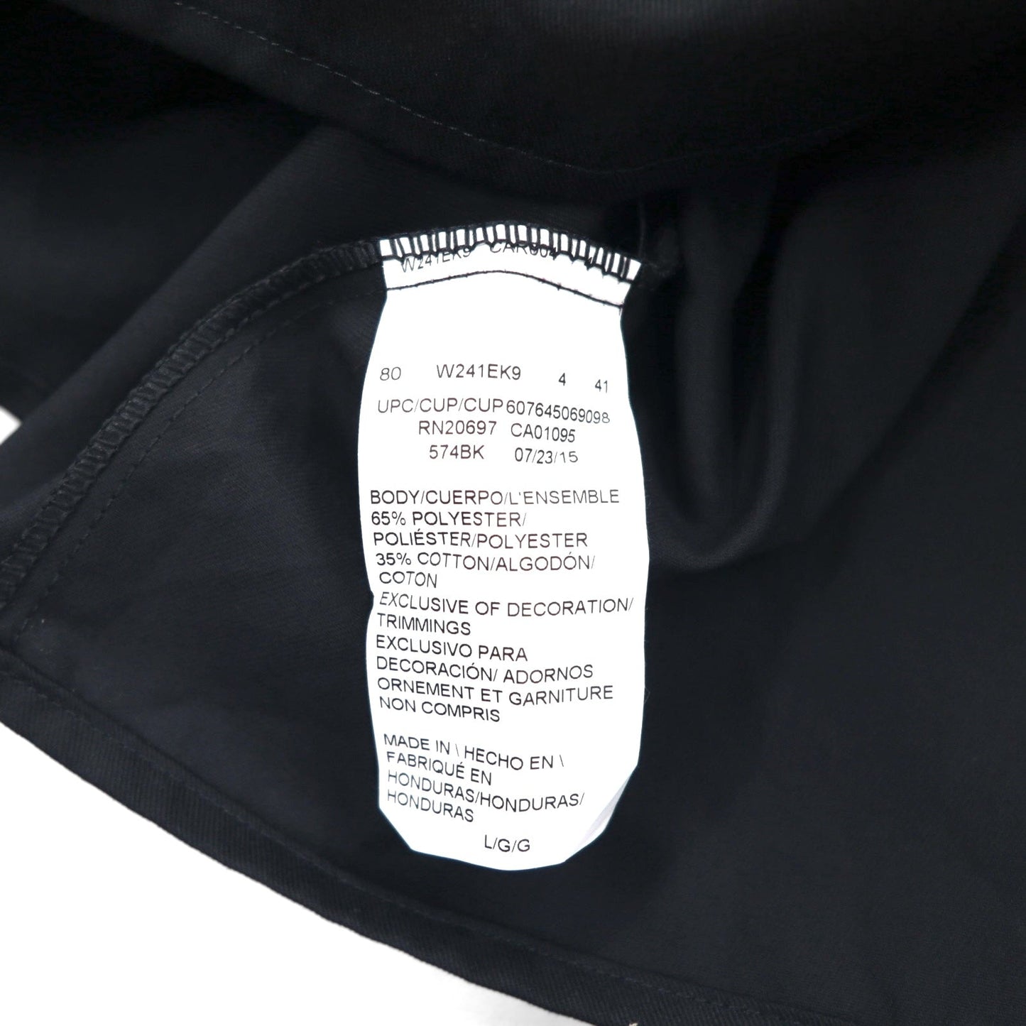 Dickies ワークシャツ L ブラック ポリエステル コットン ポケット 574BK ホンジュラス製 未使用品