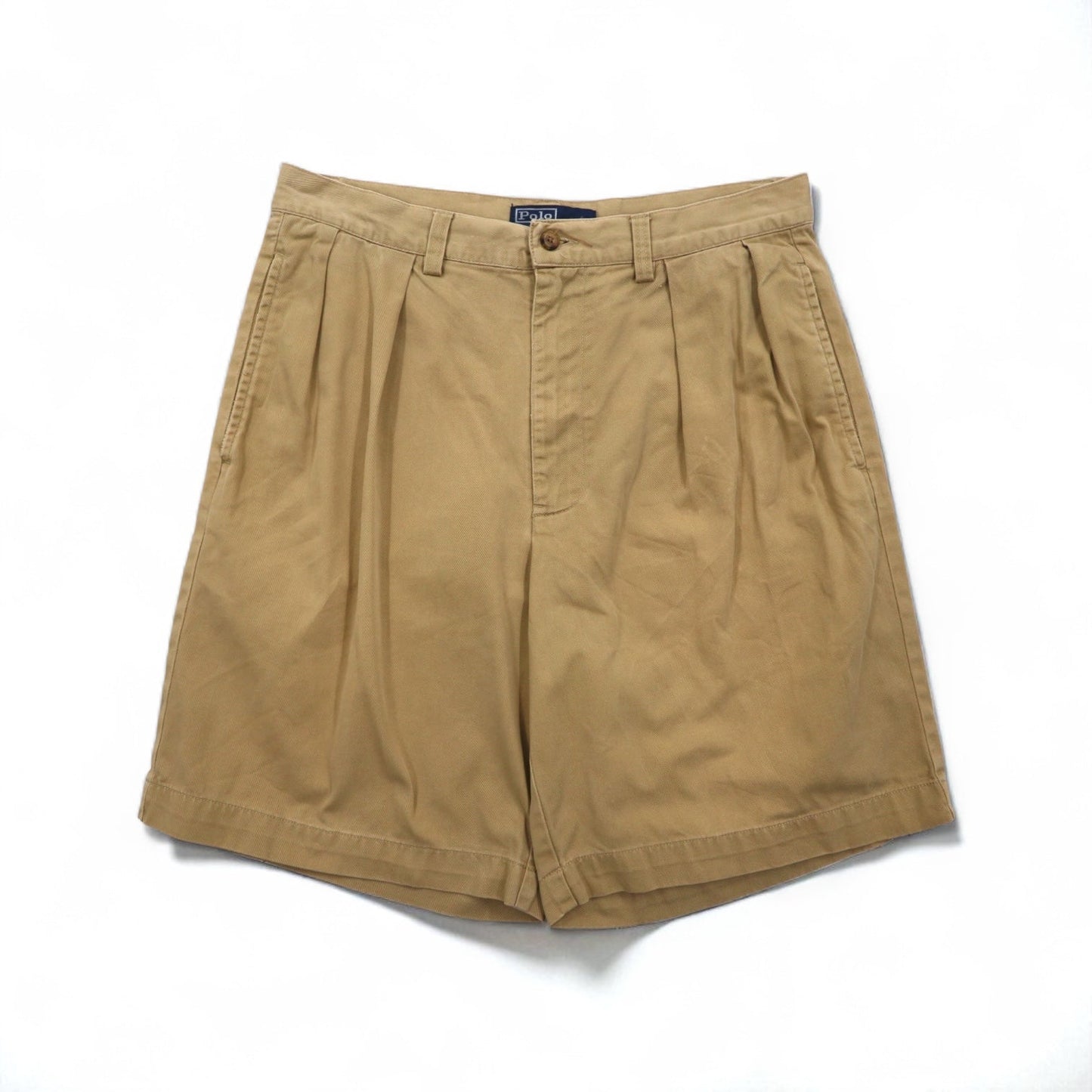 Polo by Ralph Lauren 90年代 ポロチノ TYLER SHORT 2タック ショートパンツ ハーフパンツ M ベージュ コットン