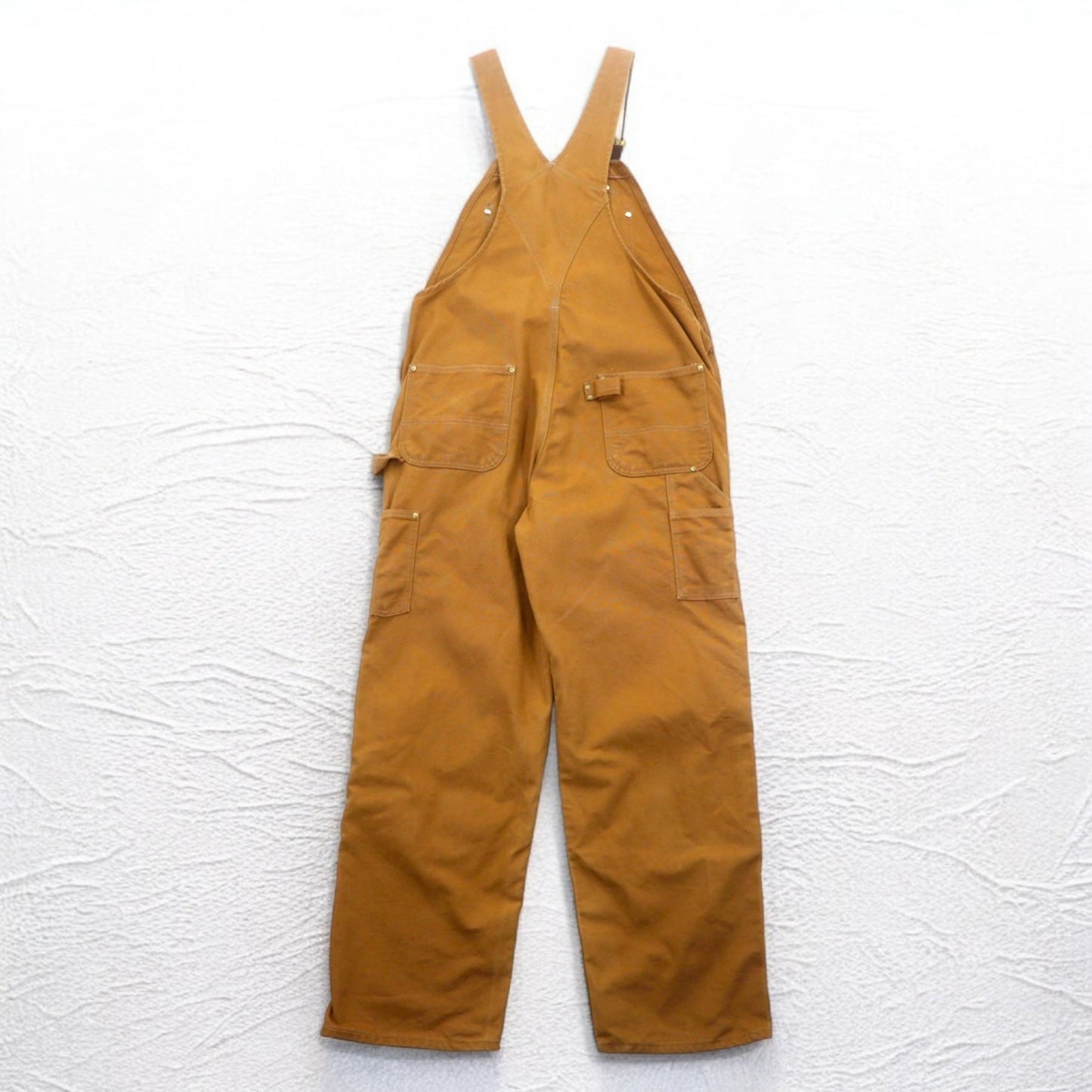 Carhartt ダブルニー ダック オーバーオール XXL ベージュ キャメル ブラウン コットン