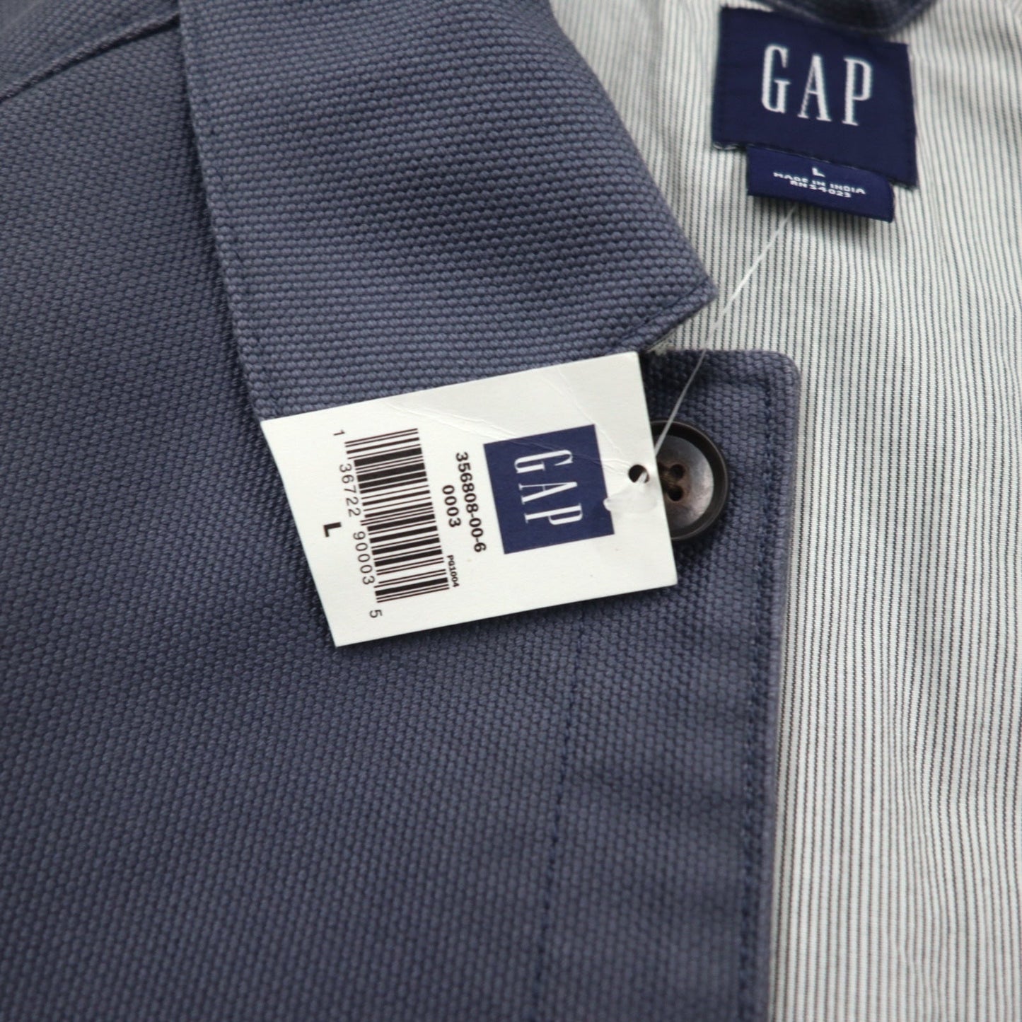 GAP オールドギャップ 00年代 ステンカラーコート L ネイビー コットン フラップポケット 356808 未使用品