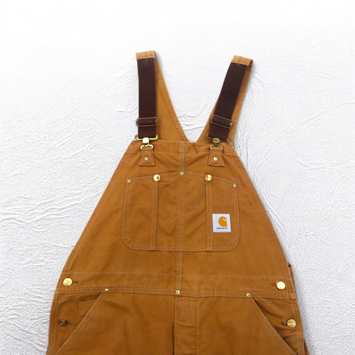 Carhartt ダブルニー ダック オーバーオール XXL ベージュ キャメル ブラウン コットン