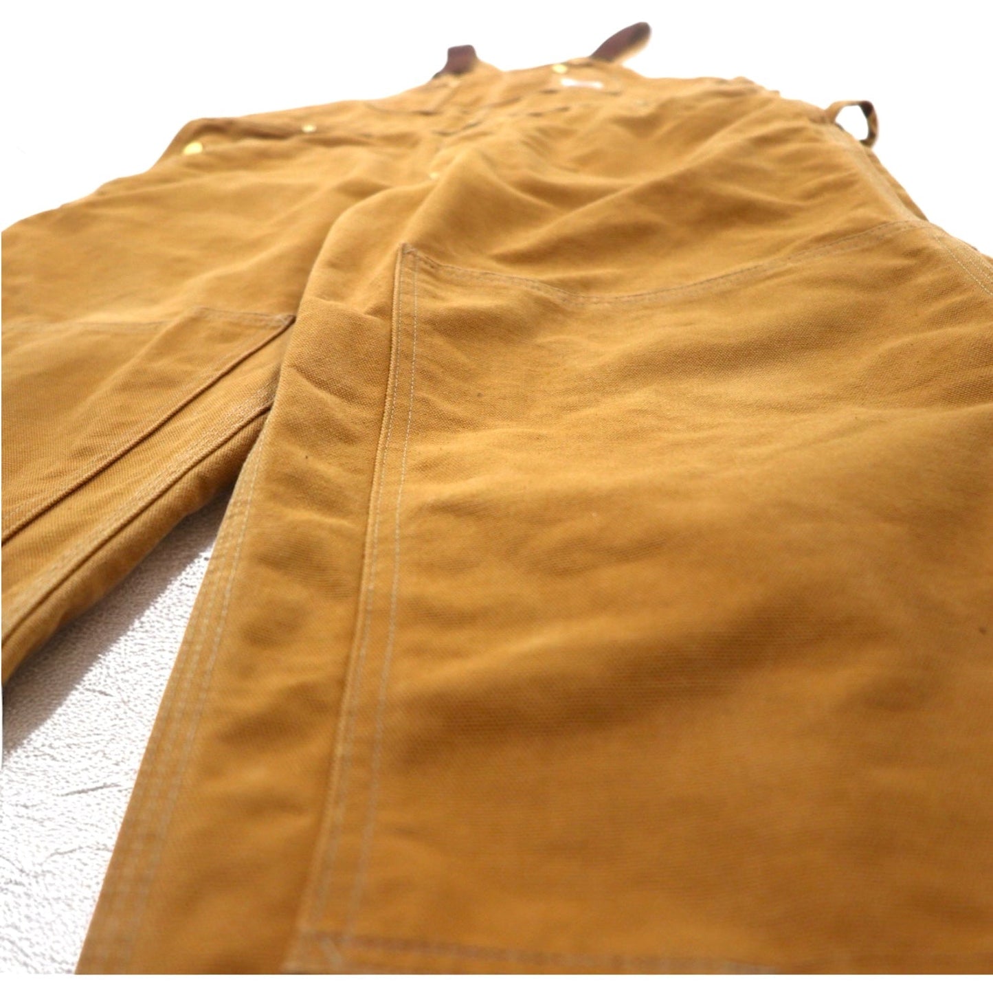 Carhartt ダブルニー ダック オーバーオール XXL ベージュ キャメル ブラウン コットン