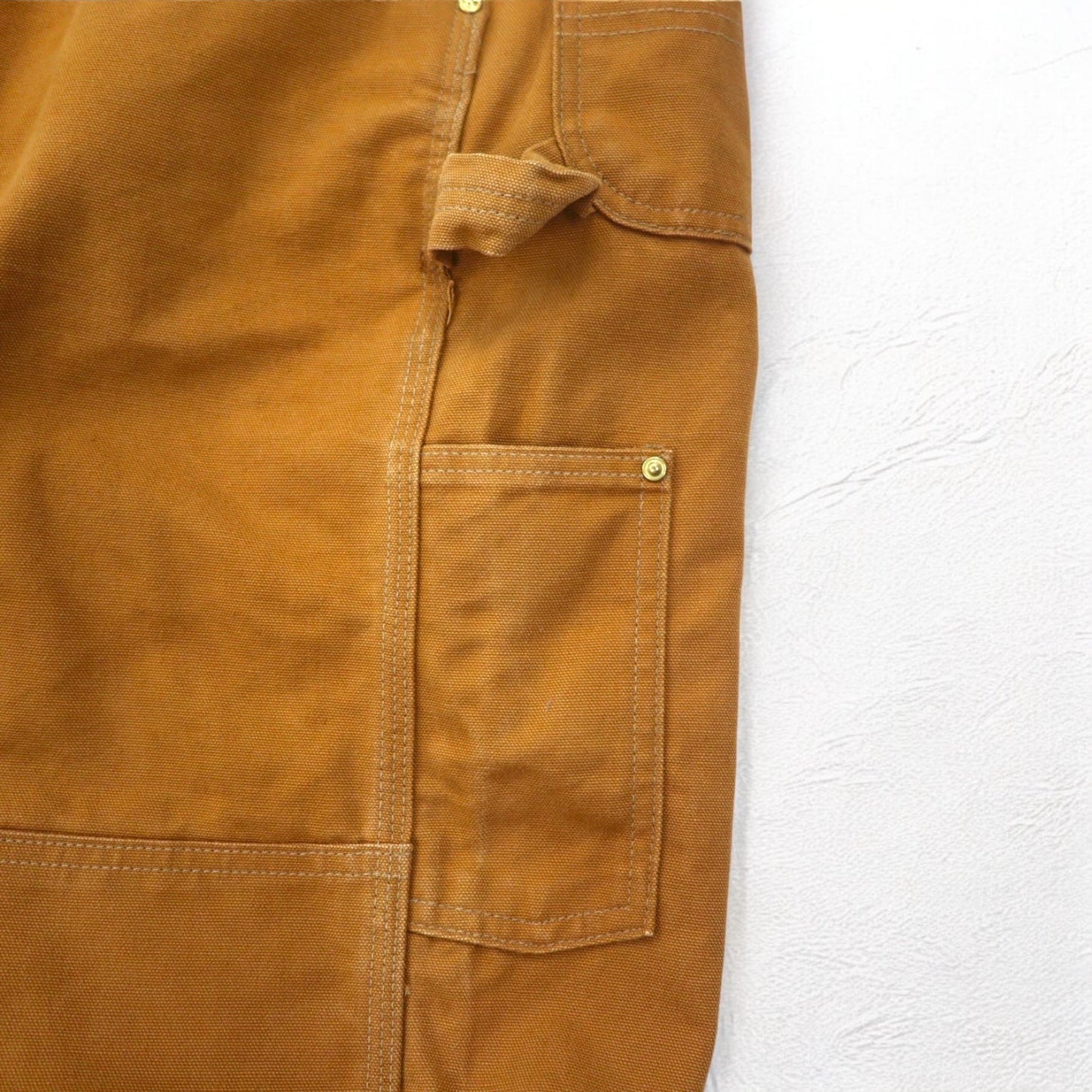 Carhartt ダブルニー ダック オーバーオール XXL ベージュ キャメル ブラウン コットン