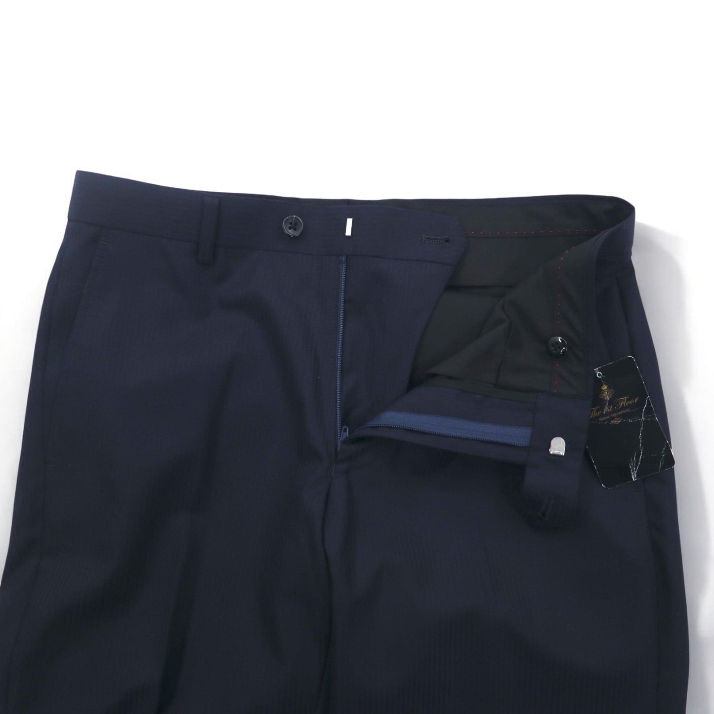 nano universe The 1st Floor スリム ストレッチ スラックス パンツ M ネイビー ストライプ NUF61LP0042H0 未使用品