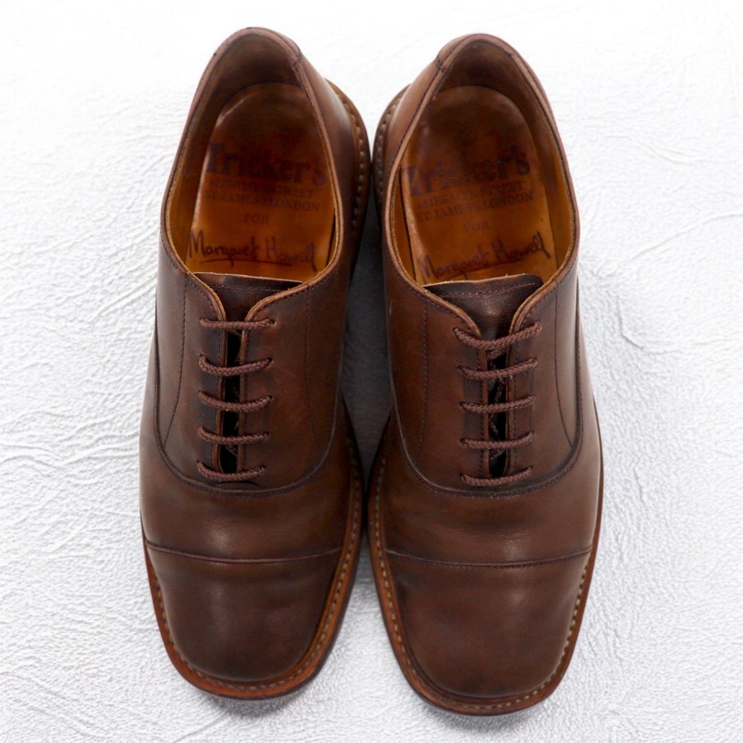 Tricker's × Margaret Howell イングランド製 ドレスシューズ 24.5-25cm ブラウン レザー グッドイヤーウェルト製法 ストレートチップ 6395