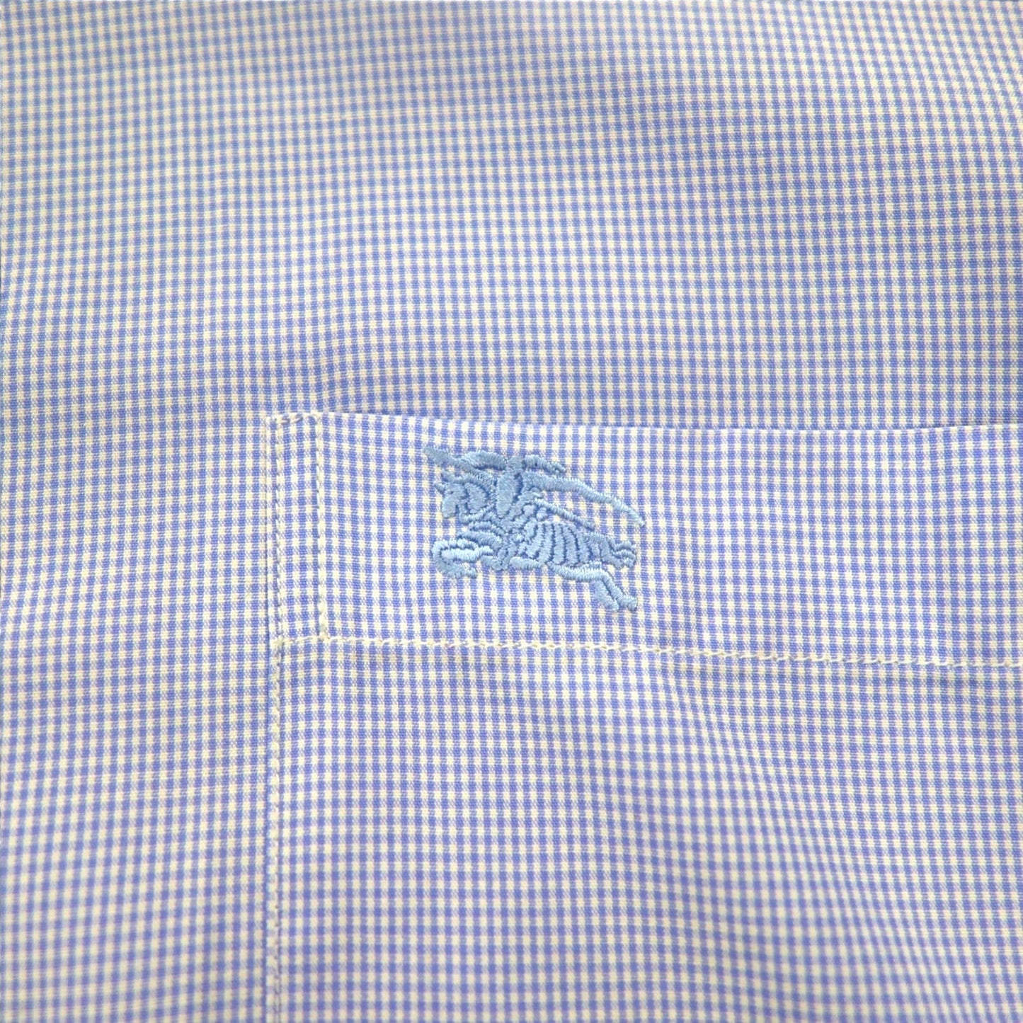 BURBERRY ノバチェック切り替え ドレスシャツ 2XL ブルー ギンガムチェック 現行タグ 胸ポケット