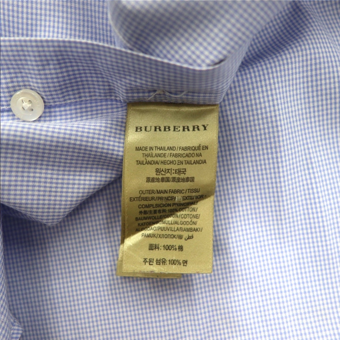 BURBERRY ノバチェック切り替え ドレスシャツ 2XL ブルー ギンガムチェック 現行タグ 胸ポケット