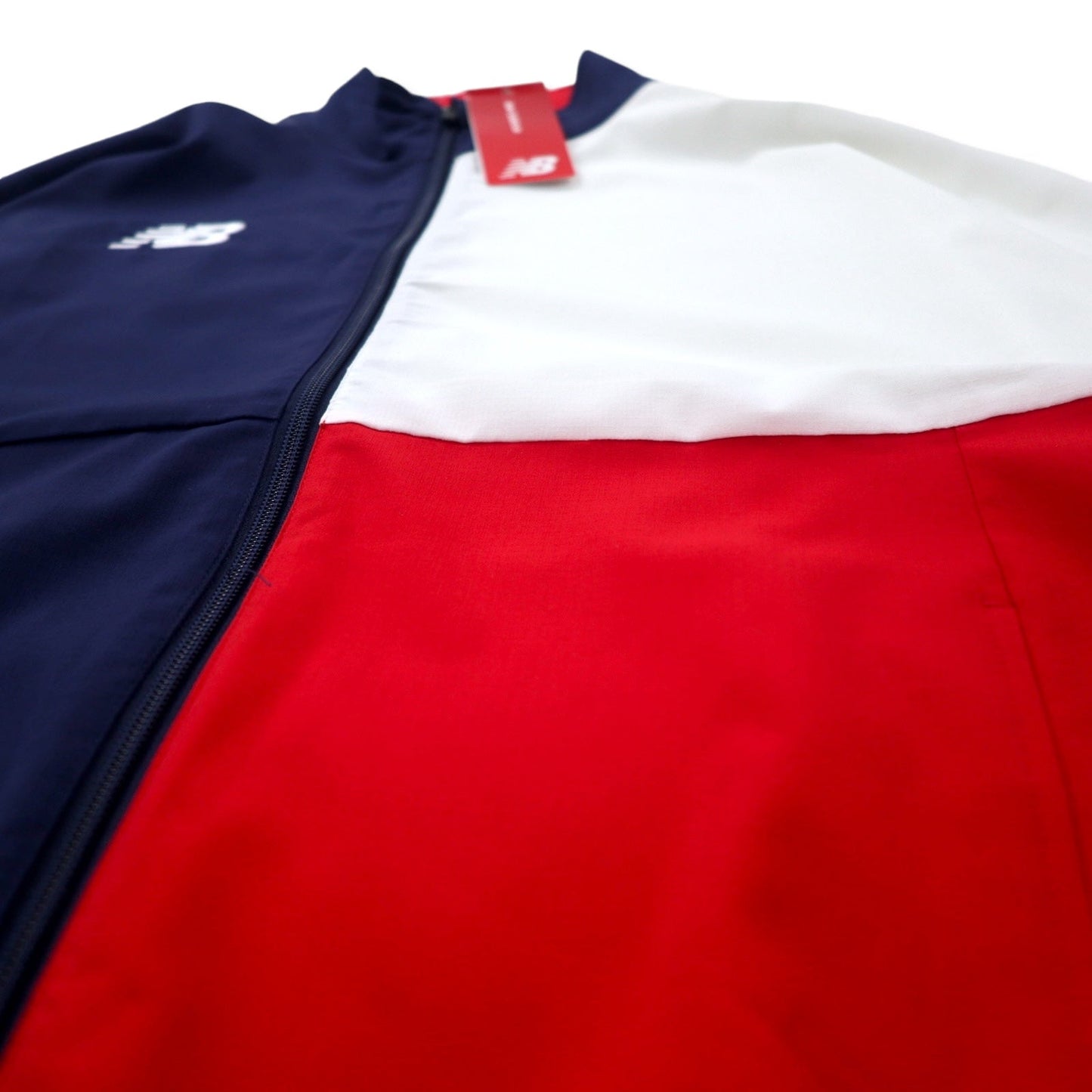 New Balance トラックジャケット ウィンドブレーカー サッカー / フットサル フルジップ M ネイビー トリコロール ポリエステル ビッグサイズ JMJF0400 未使用品