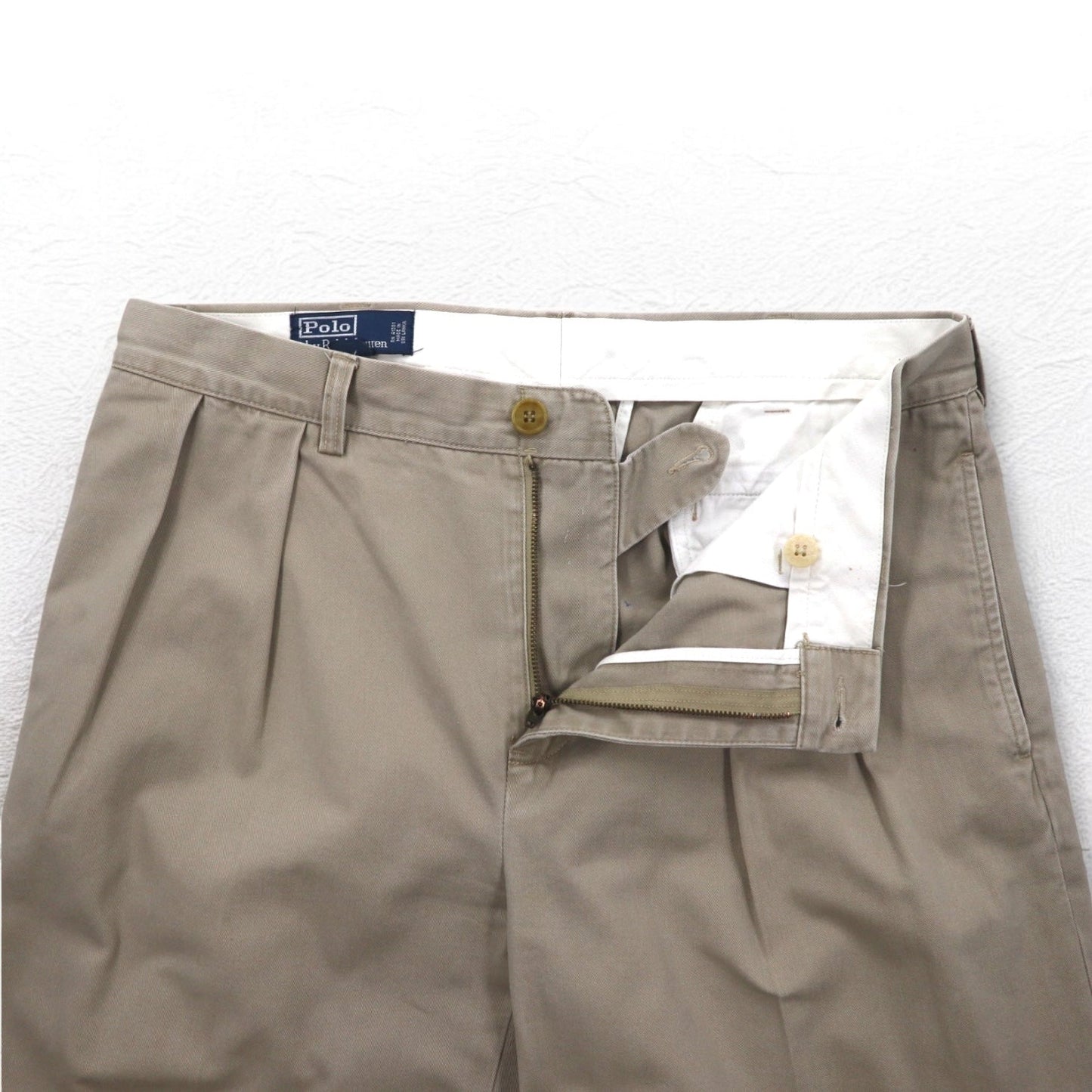 Polo by Ralph Lauren 90年代 ポロチノ タック ワイド チノパンツ L ベージュ ETHAN PANT スリランカ製