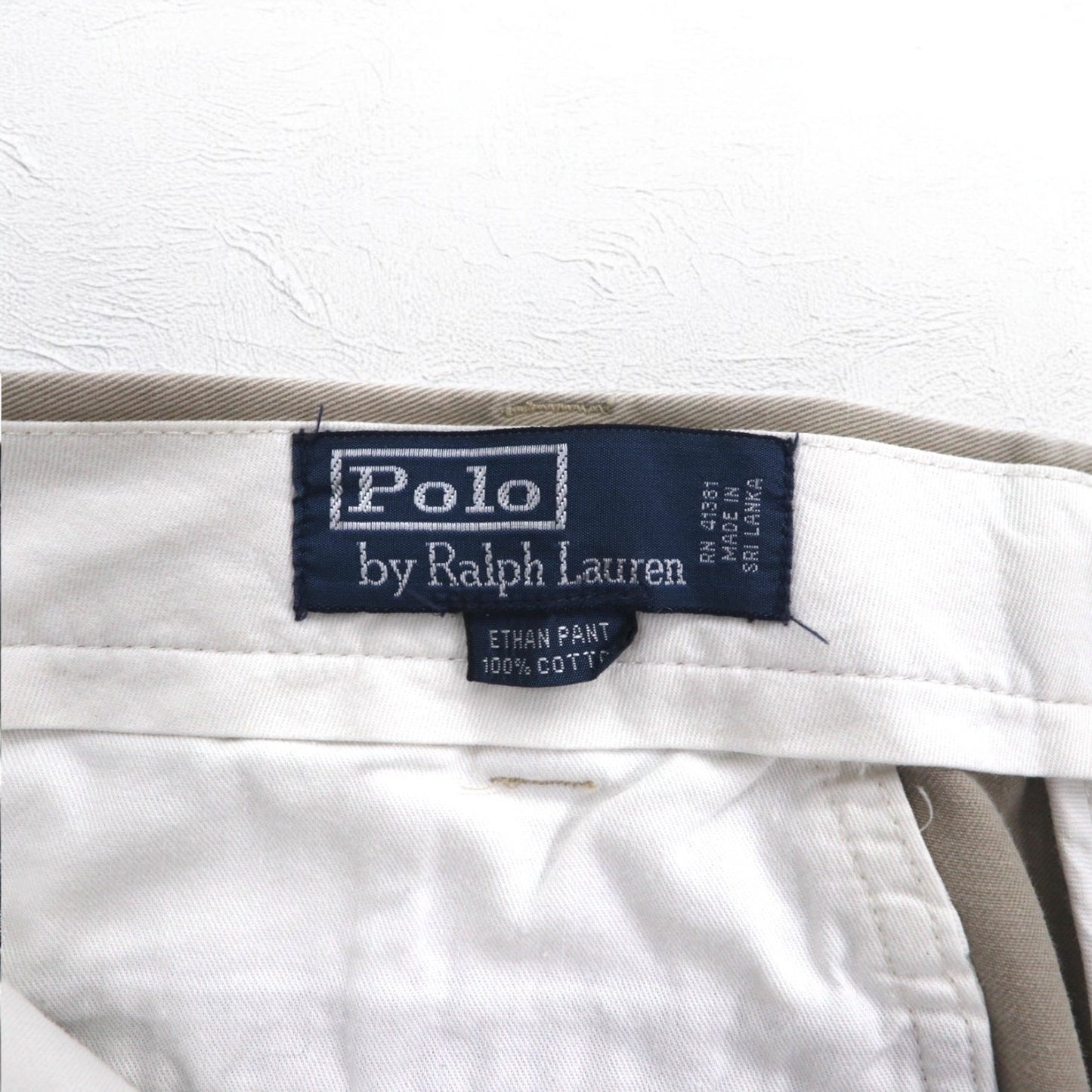 Polo by Ralph Lauren 90年代 ポロチノ タック ワイド チノパンツ L ベージュ ETHAN PANT スリランカ製