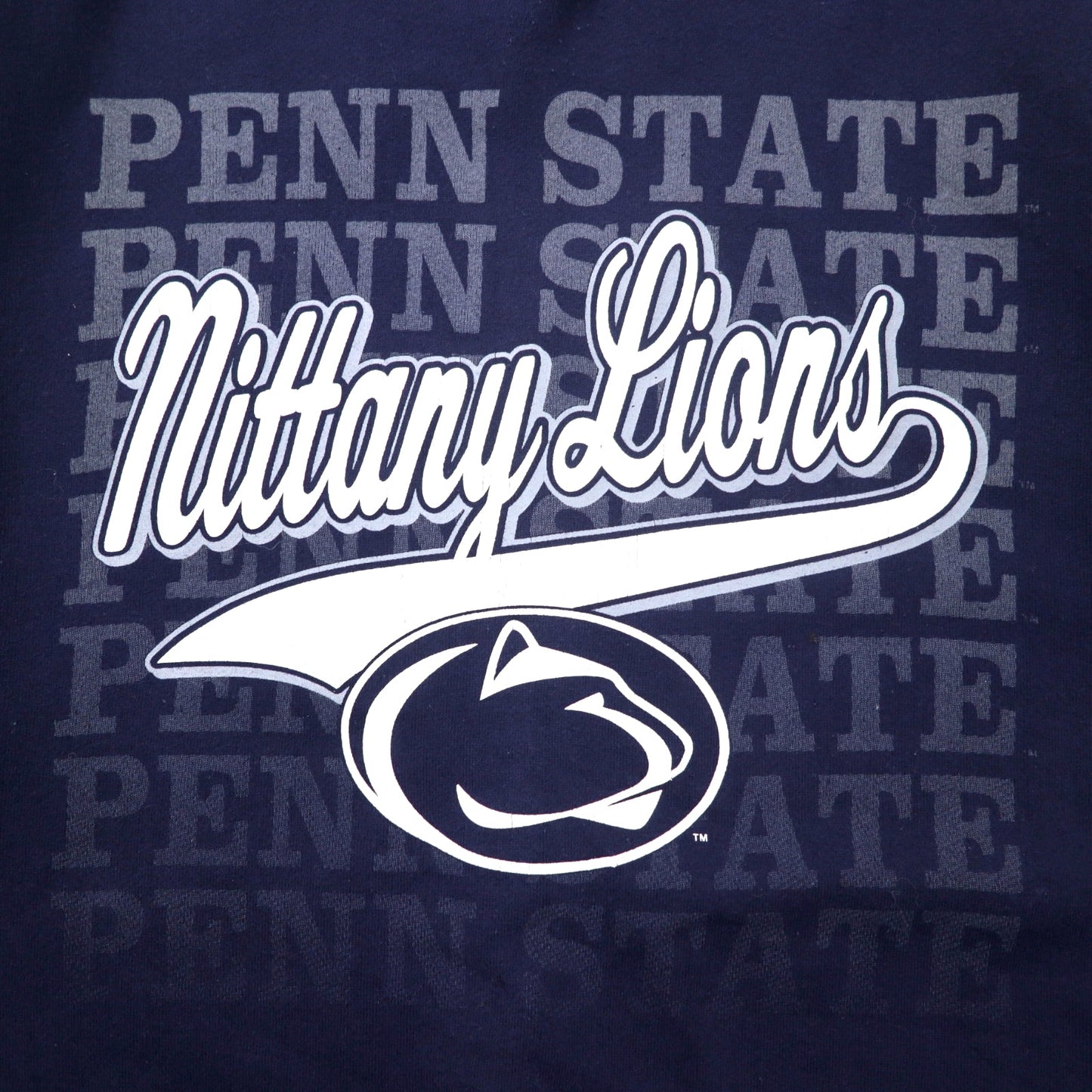 JAN SPORT USA製 90年代 カレッジプリント スウェット XL ネイビー コットン 裏起毛 Penn State Athletics フットボール NITTANY LIONS