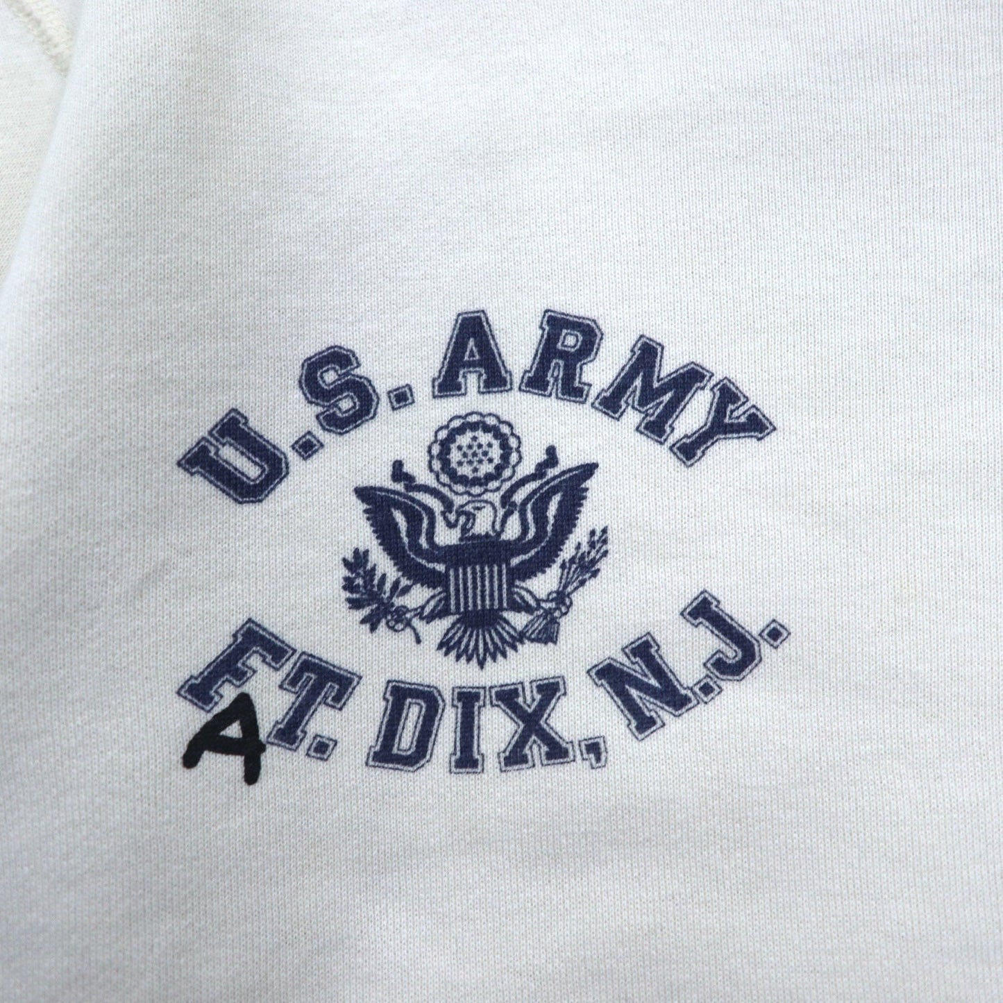 FAT クルーネック スウェット M オフホワイト グレー U.S.ARMY フラップポケット