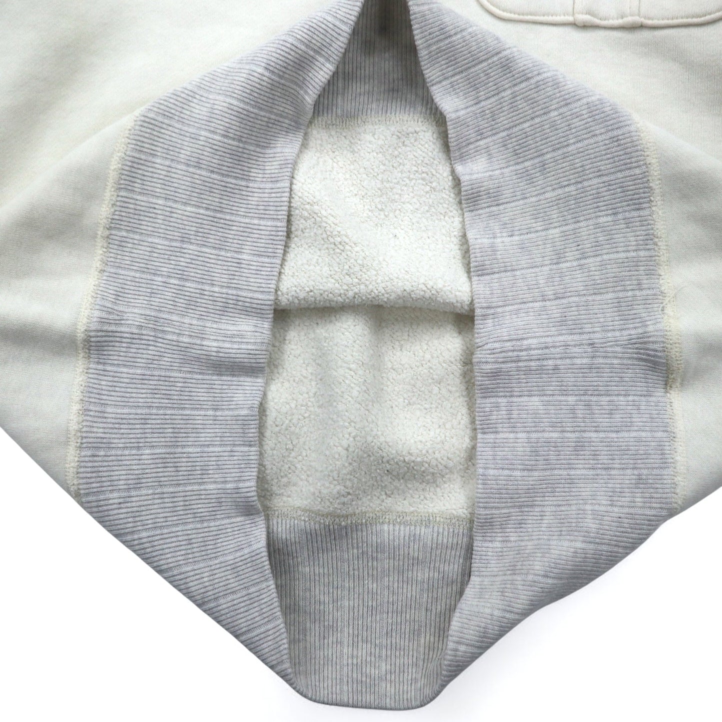 FAT クルーネック スウェット M オフホワイト グレー U.S.ARMY フラップポケット