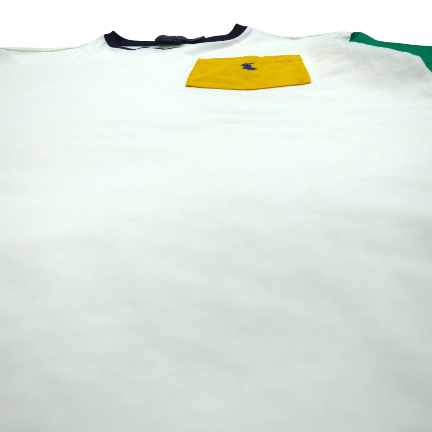 POLO RALPH LAUREN カラーブロック ポケット Tシャツ M ホワイト スモールポニー刺繍