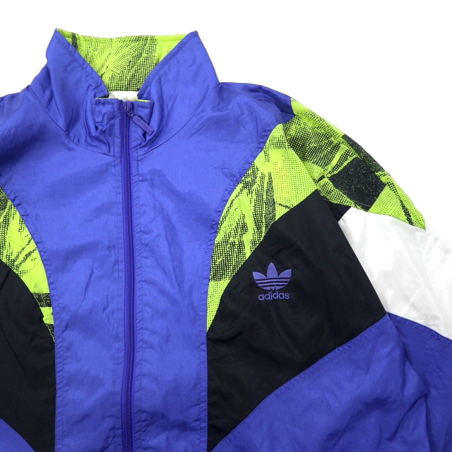 adidas 90年代 ナイロンジャケット ジャージ XL ブルー トレフォイルロゴ