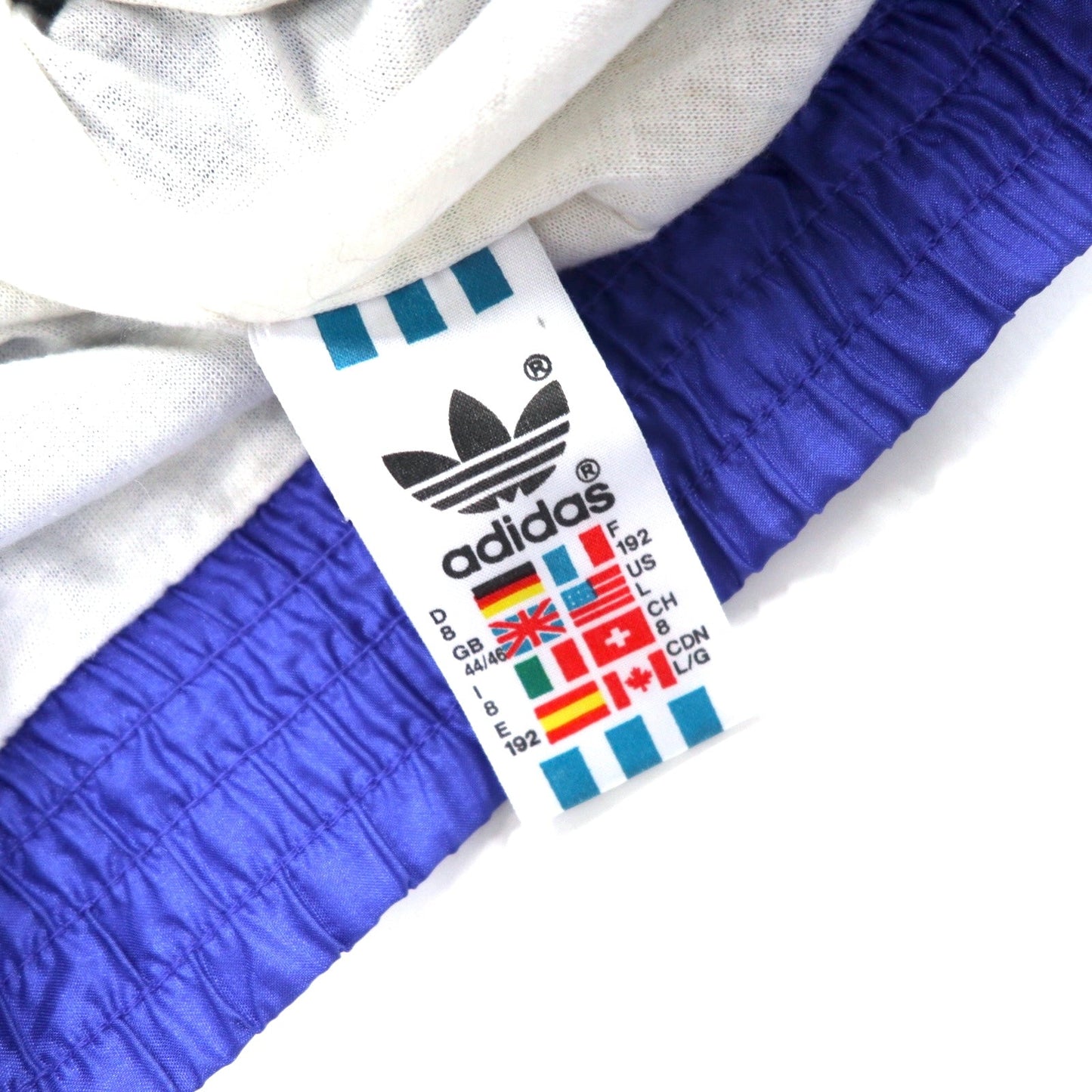 adidas 90年代 ナイロンジャケット ジャージ XL ブルー トレフォイルロゴ