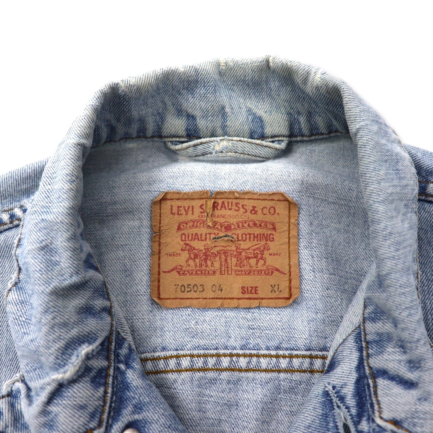 Levi's 90年代 ユーロリーバイス デニムジャケット Gジャン XL ブルー アイスウォッシュ コットン 70503 04