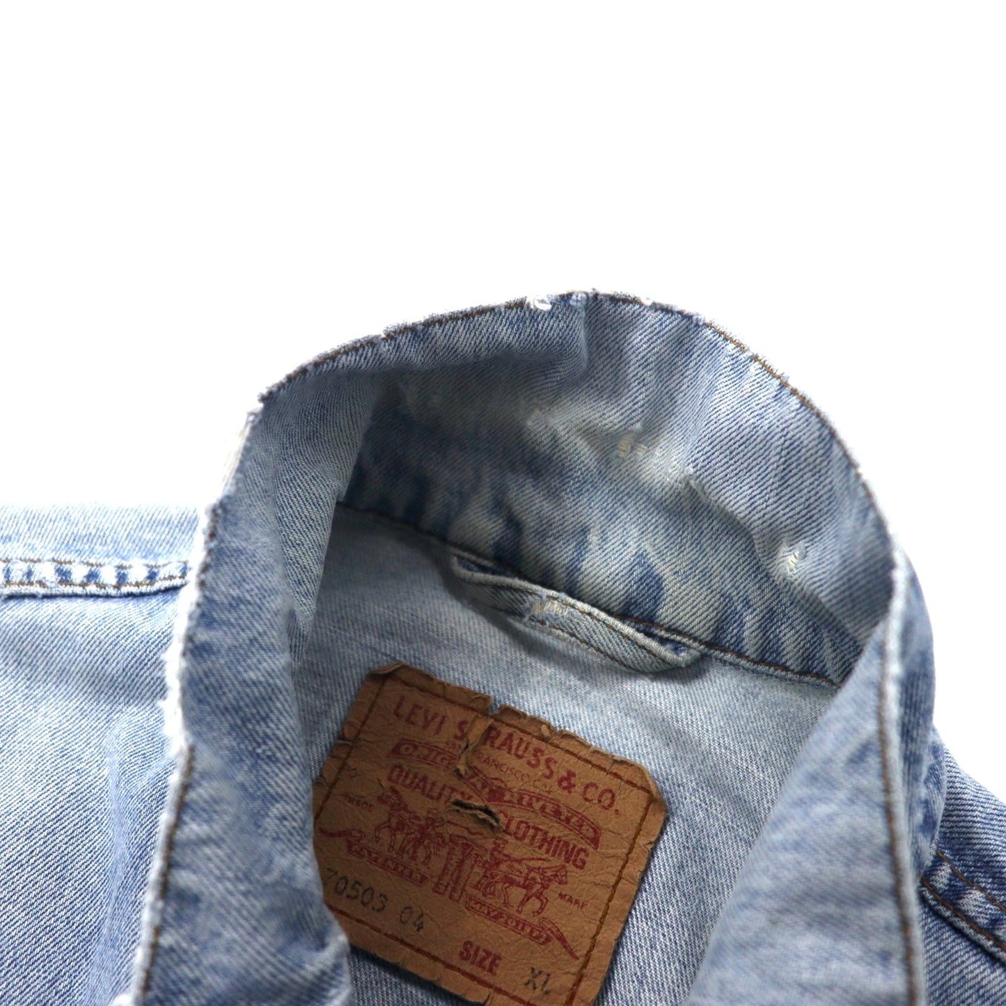 Levi's 90年代 ユーロリーバイス デニムジャケット Gジャン XL ブルー アイスウォッシュ コットン 70503 04