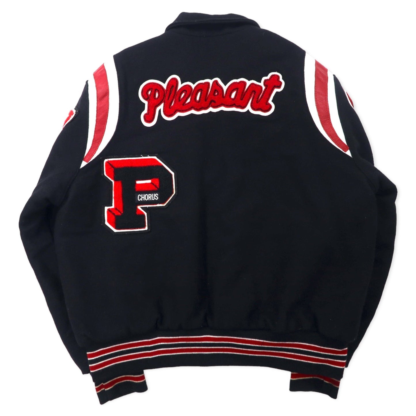 HOLLOWAY USA製 90年代 スタジャン 2XL ブラック ウール キルティングライナー ワッペン