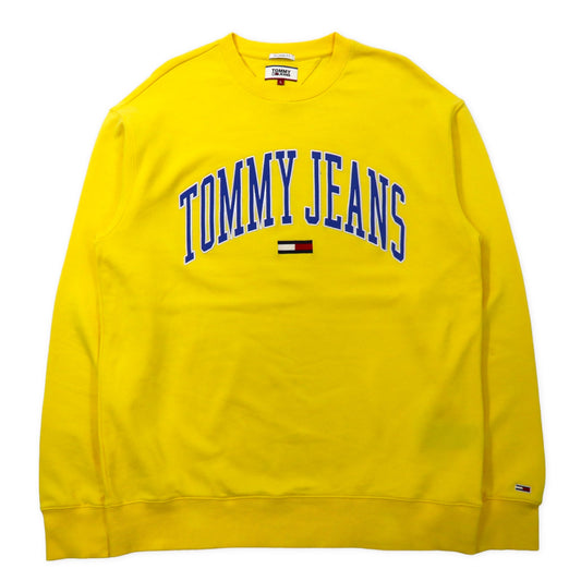 TOMMY JEANS クラシックロゴトレーナー スウェット L イエロー コットン RELAXED FIT ビッグサイズ DM0DM06261