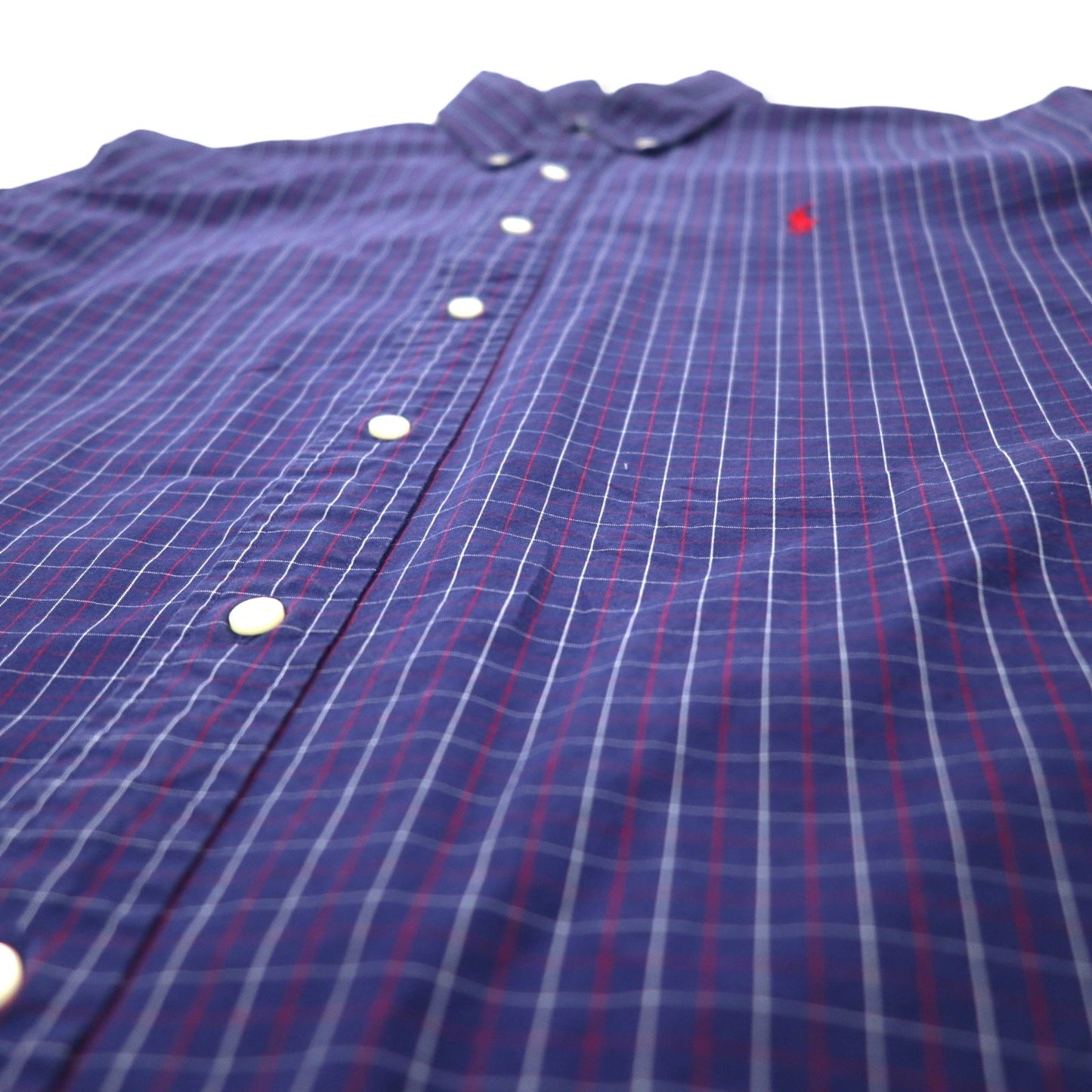 Ralph Lauren ウィンドペンチェック ボタンダウンシャツ XL ネイビー コットン CUSTOM FIT スモールポニー刺繍