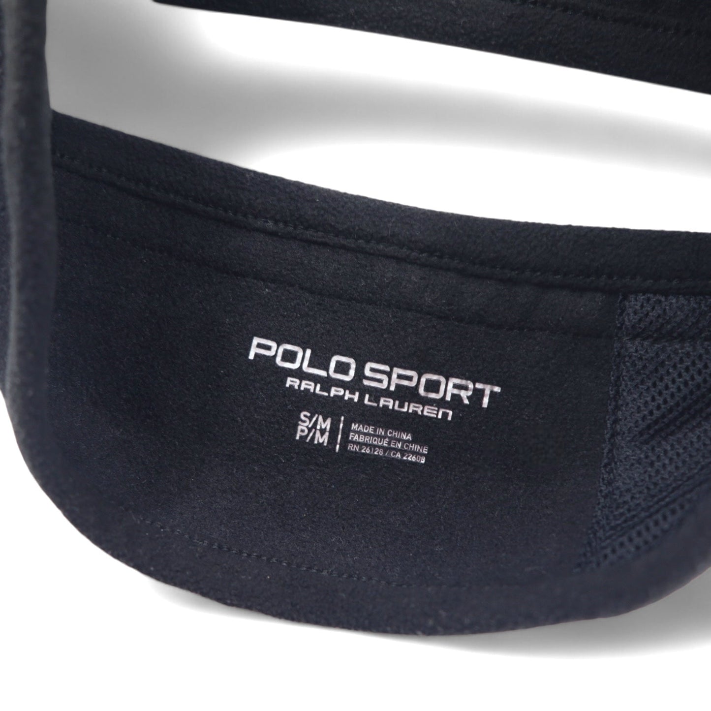POLO SPORT RALPH LAUREN フリース ヘアバンド S/M ブラック ポリエステル ロゴ