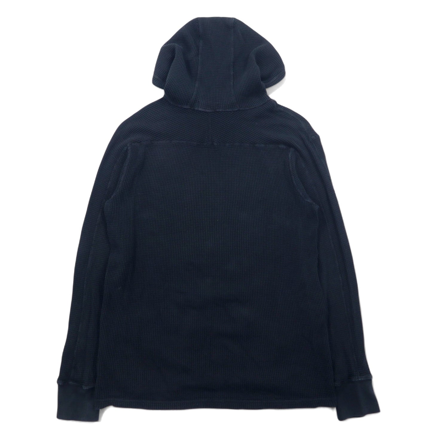 POLO RALPH LAUREN サーマル プルオーバー パーカー L ブラック コットン スモールポニー 刺繍