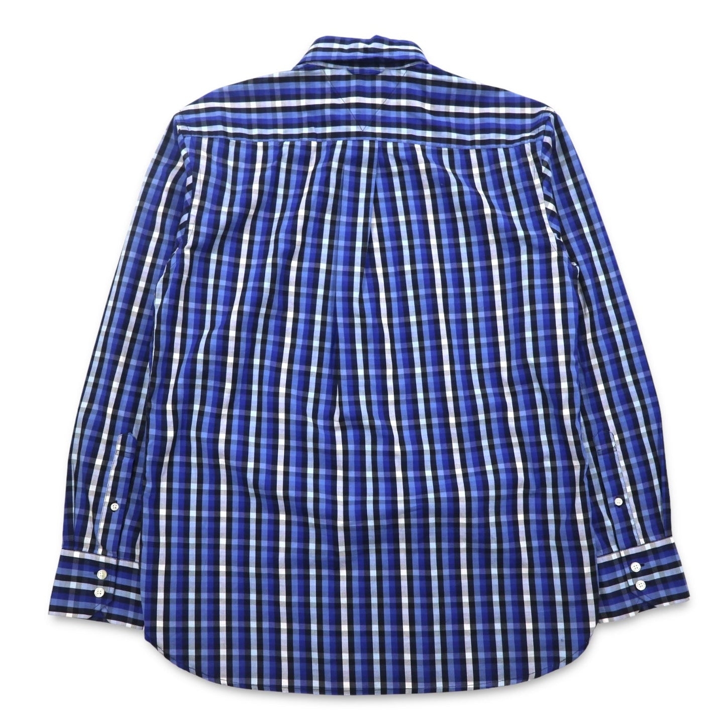 TOMMY HILFIGER ボタンダウンシャツ M ブルー チェック コットン ビッグサイズ