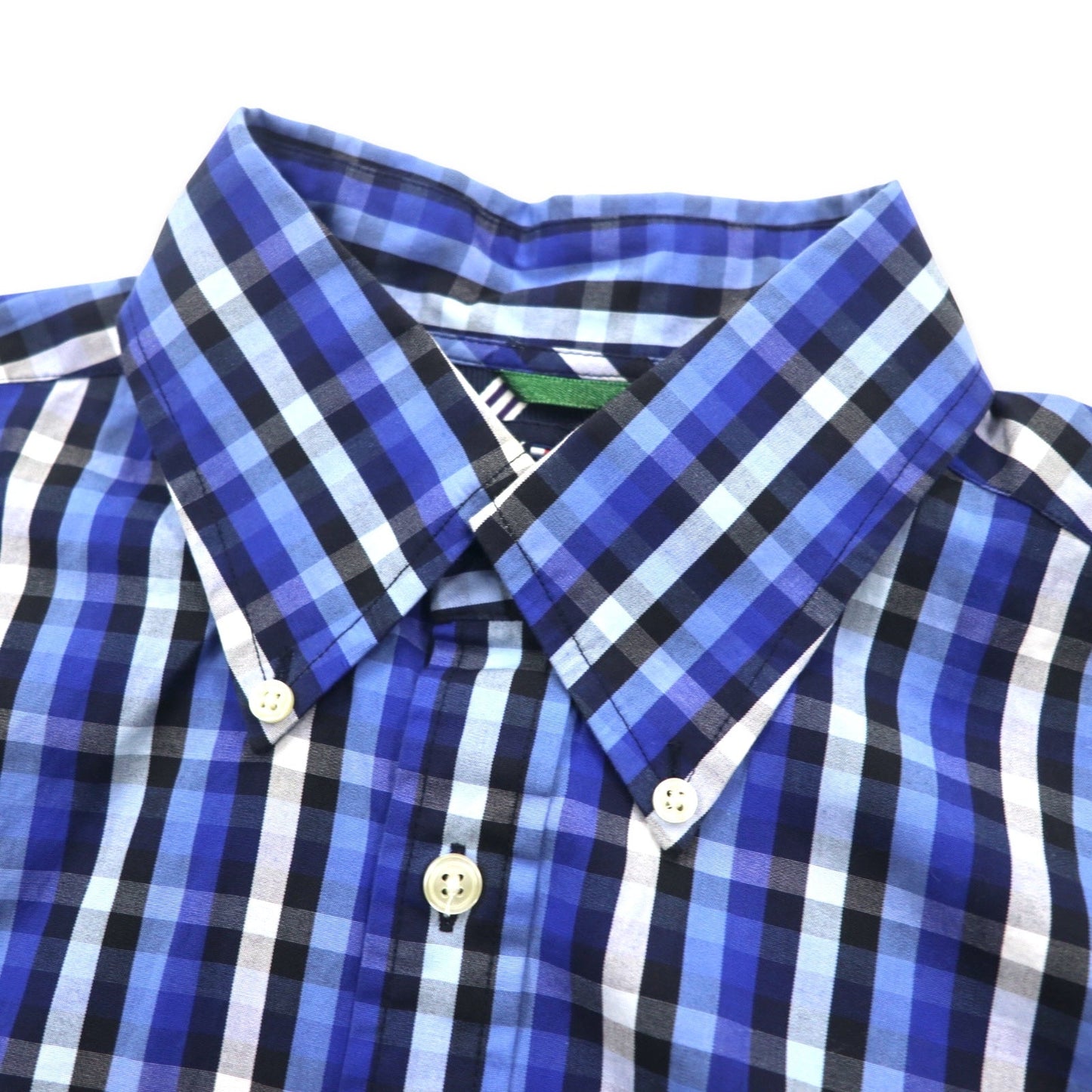 TOMMY HILFIGER ボタンダウンシャツ M ブルー チェック コットン ビッグサイズ
