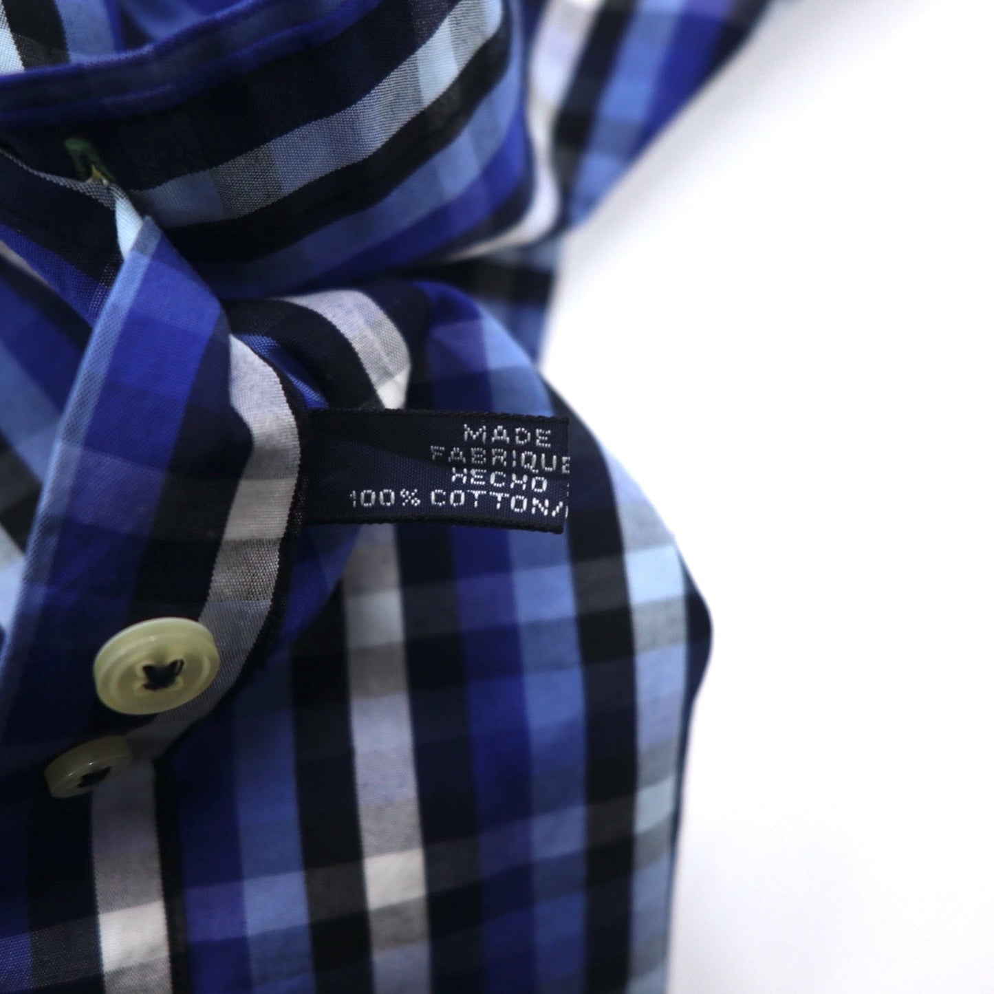 TOMMY HILFIGER ボタンダウンシャツ M ブルー チェック コットン ビッグサイズ
