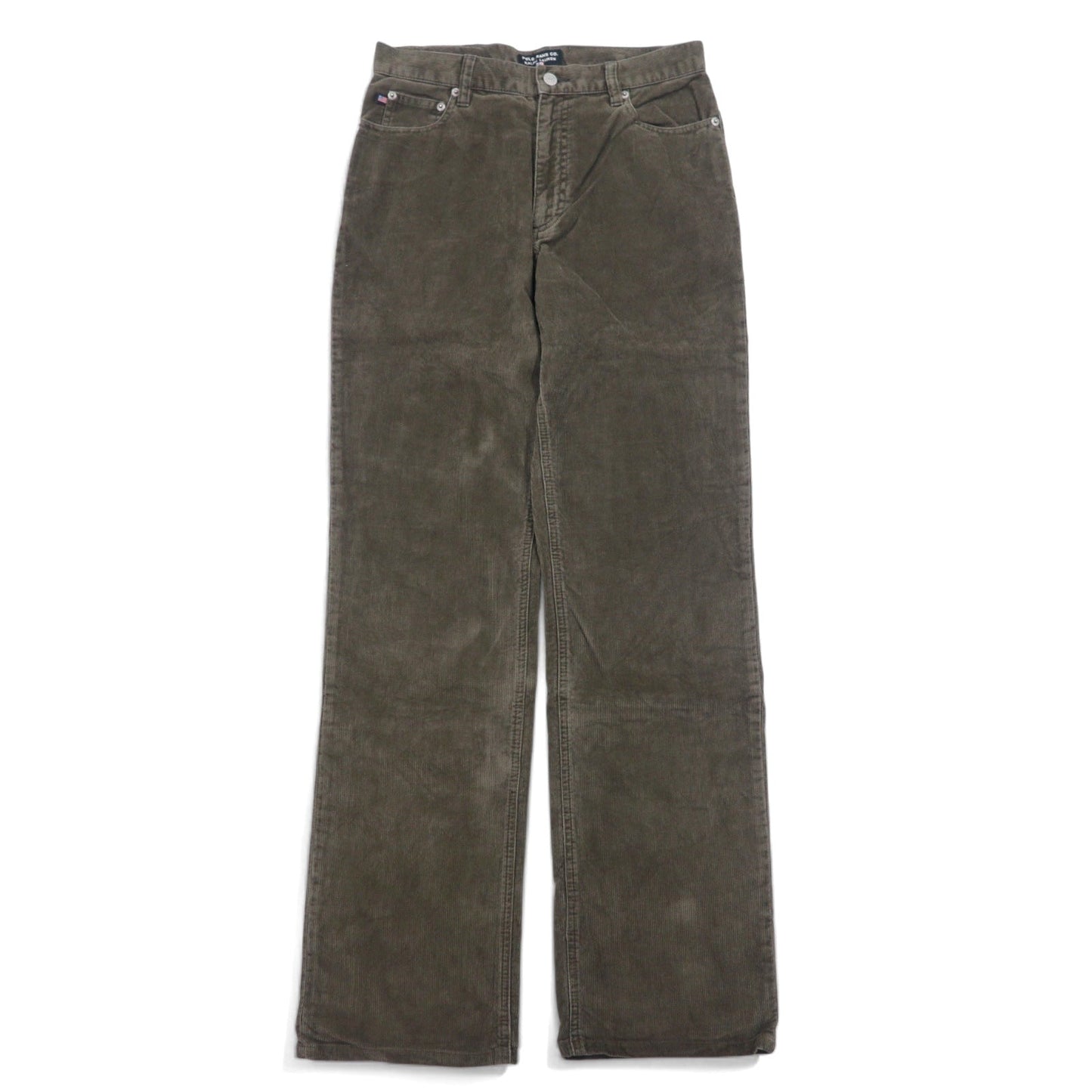 POLO JEANS Co. RALPH LAUREN 90年代 コーデュロイパンツ 30 ブラウン コットン 星条旗 ジッパーフライ レザーパッチ