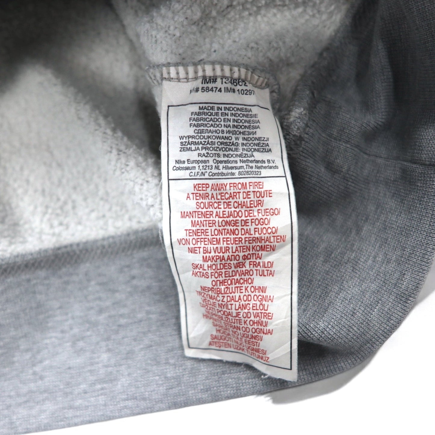 NIKE AIR '72 スウォッシュ ロゴ刺繍 プルオーバー パーカー M グレー コットン