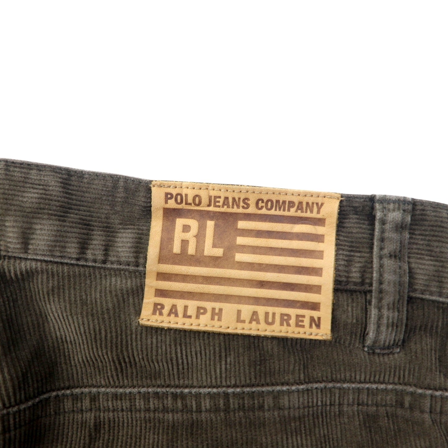 POLO JEANS Co. RALPH LAUREN 90年代 コーデュロイパンツ 30 ブラウン コットン 星条旗 ジッパーフライ レザーパッチ