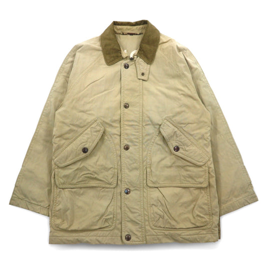 90年代 LUC SAINT ALBAN ハンティングジャケット カバーオール L ベージュ 襟コーデュロイ エルボーパッチ