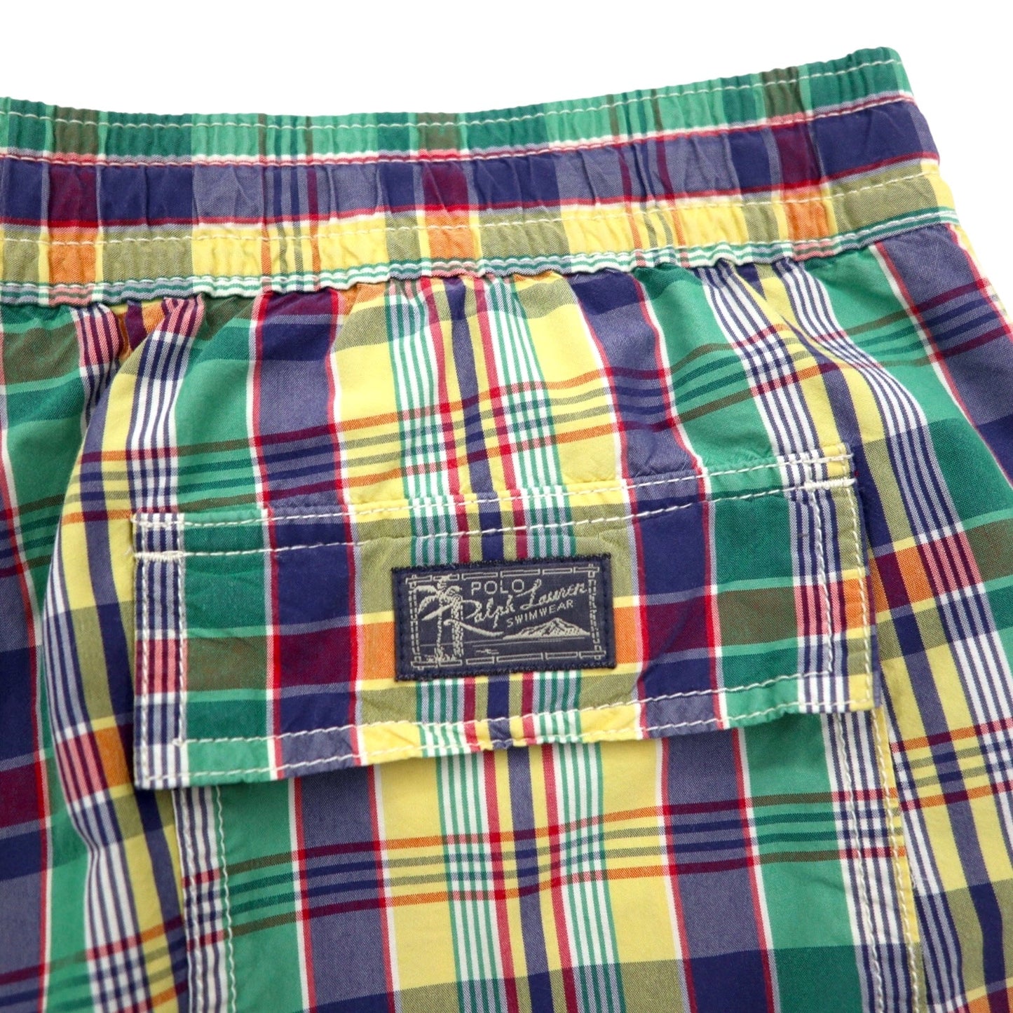 Polo by Ralph Lauren 90年代 水陸両用 マドラスチェック ショートパンツ XL マルチカラー コットン ナイロン スモールポニー刺繍