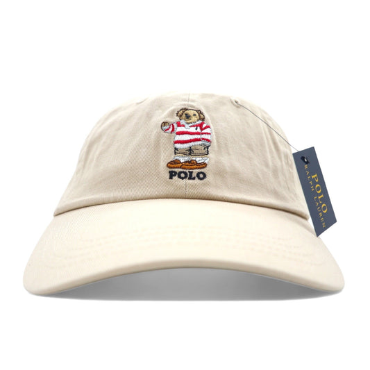POLO RALPH LAUREN ポロベア ベースボールキャップ ONE ベージュ コットン ロゴ刺繍 710548524004 BSR 未使用品