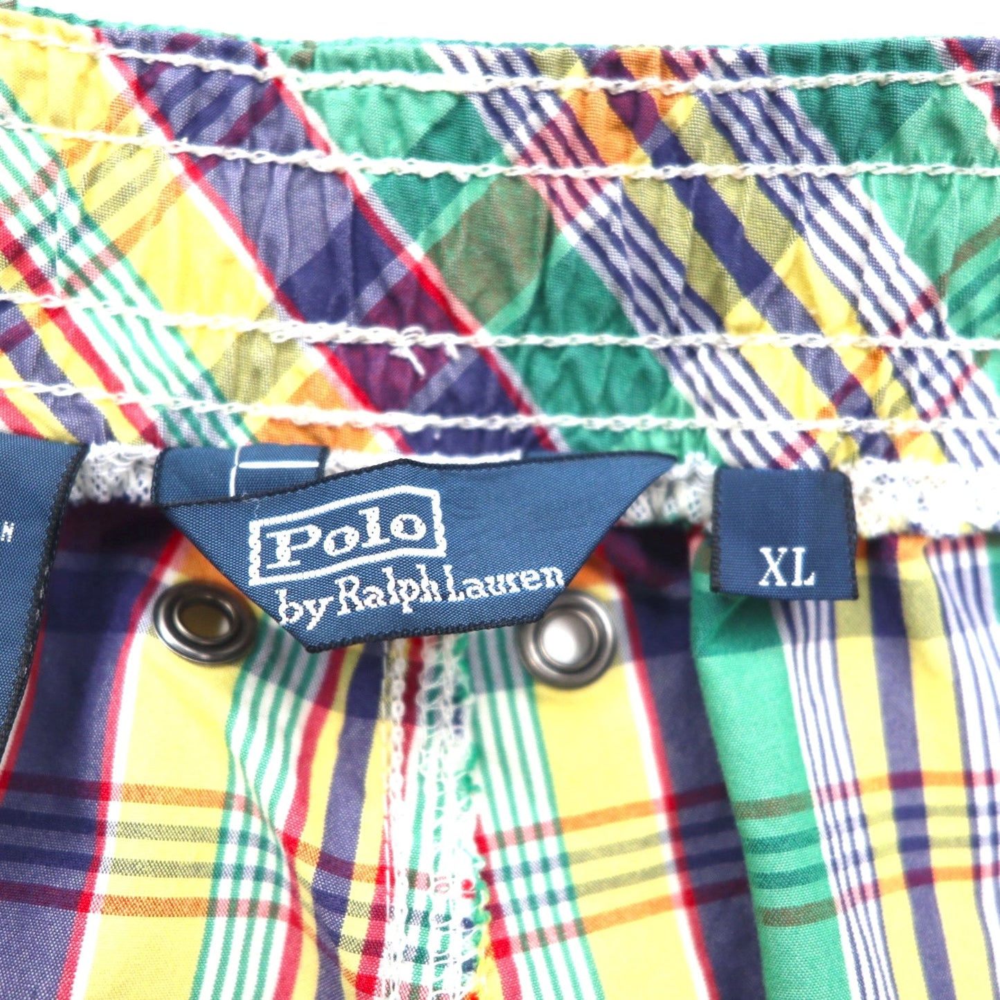 Polo by Ralph Lauren 90年代 水陸両用 マドラスチェック ショートパンツ XL マルチカラー コットン ナイロン スモールポニー刺繍