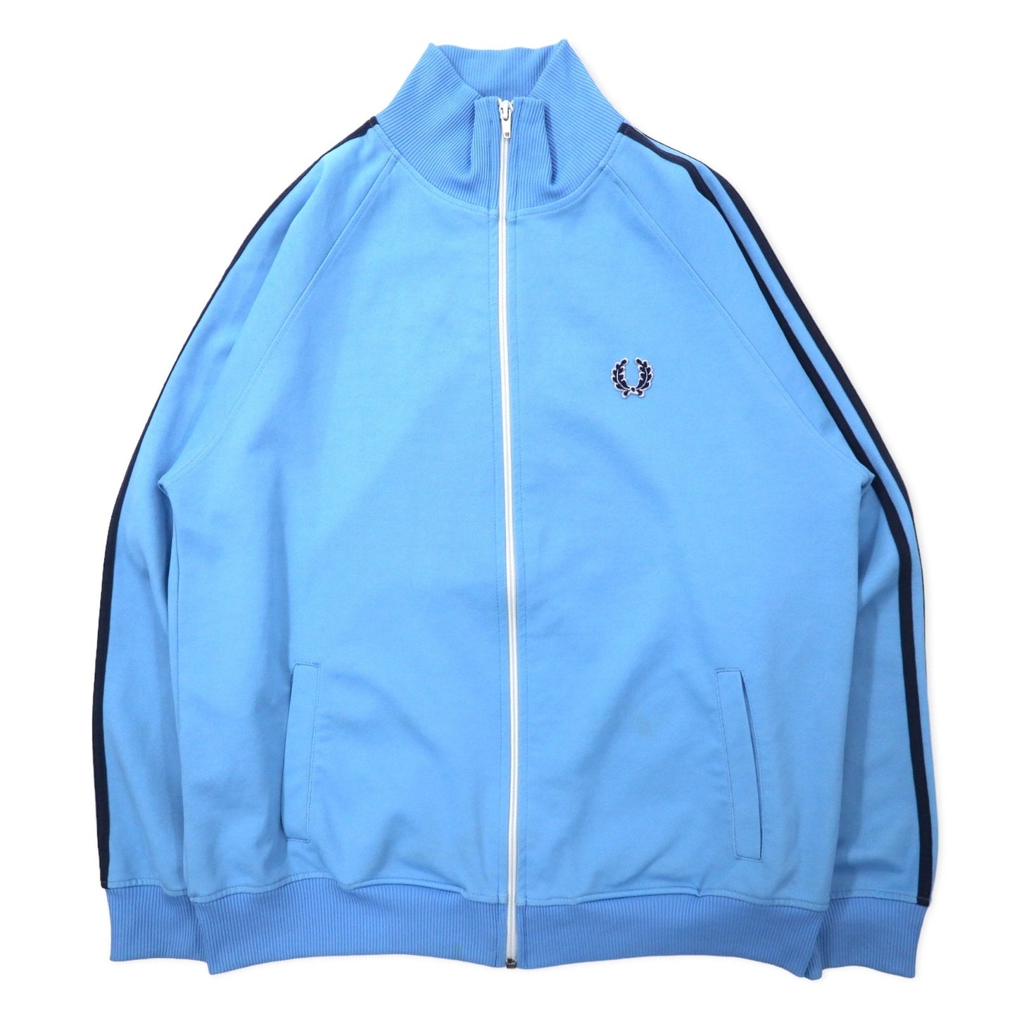FRED PERRY トラックジャケット ジャージ L ブルー ポリエステル サイドライン ワンポイントロゴ ポルトガル製