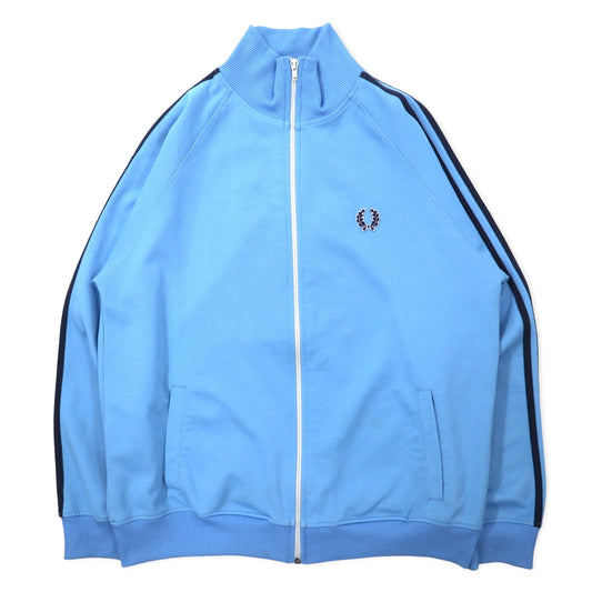 FRED PERRY トラックジャケット ジャージ L ブルー ポリエステル サイドライン ワンポイントロゴ ポルトガル製