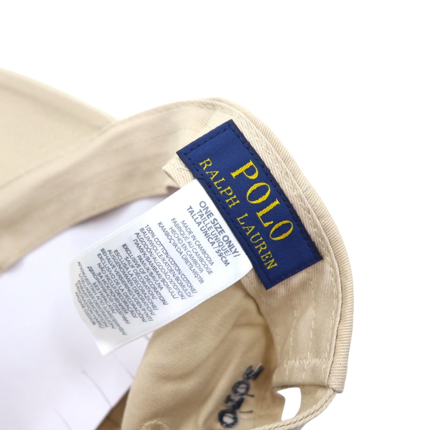 POLO RALPH LAUREN ポロベア ベースボールキャップ ONE ベージュ コットン ロゴ刺繍 710548524004 BSR 未使用品