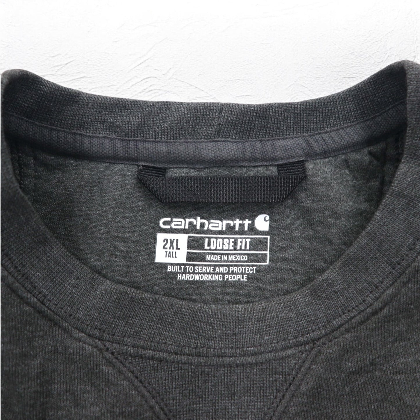 Carhartt ルーズフィット ミッドウェイト クルーネック スウェット 2XL グレー 裏起毛 袖 ルーズフィット ミッドウェイト クルーネック ロゴ 袖 グラフィック スウェットシャツ TS5444 105444 メキシコ製