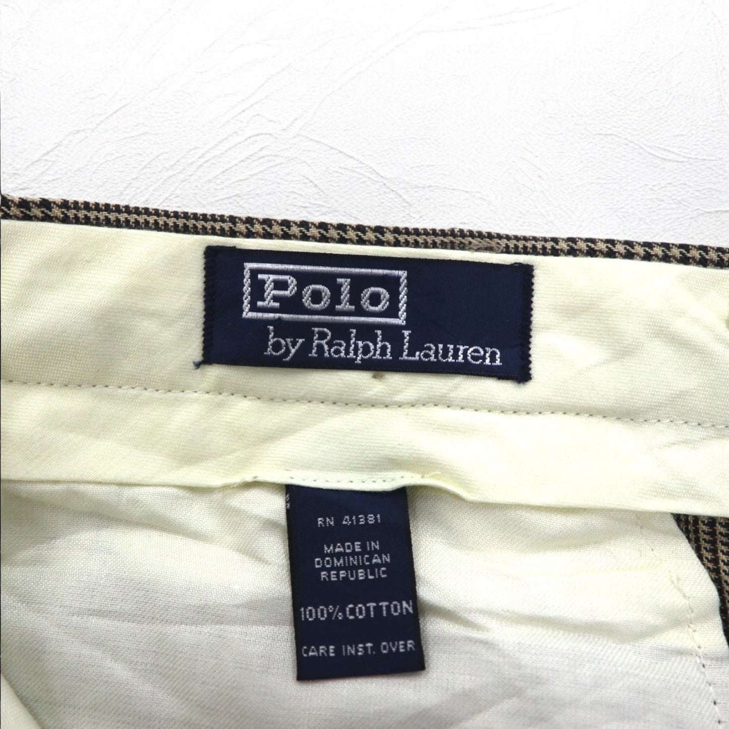 Polo by Ralph Lauren 90年代 タック ワイド スラックスパンツ L グレンチェック サスペンダーボタン