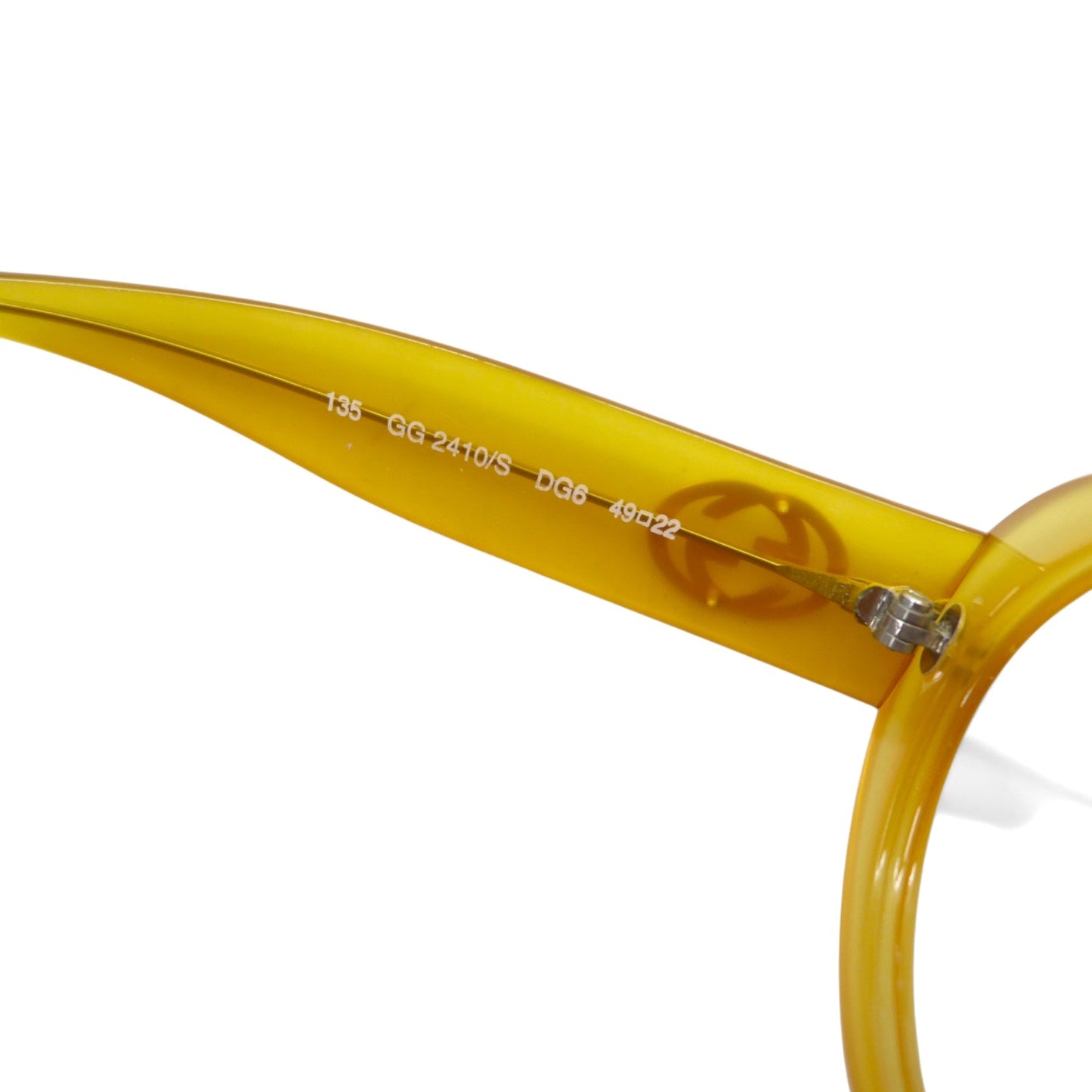 GUCCI イタリア製 オーバル サングラス 伊達メガネ イエロー セルフレーム 135 GG2410/S DG6 42◻︎22