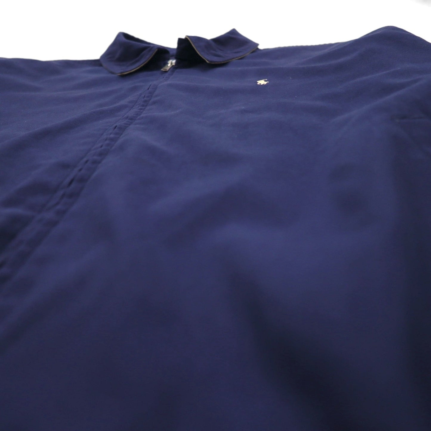 Polo by Ralph Lauren 90年代 スウィングトップ ハリントンジャケット XL ネイビー ポリエステル 裏地チェック スモールポニー刺繍