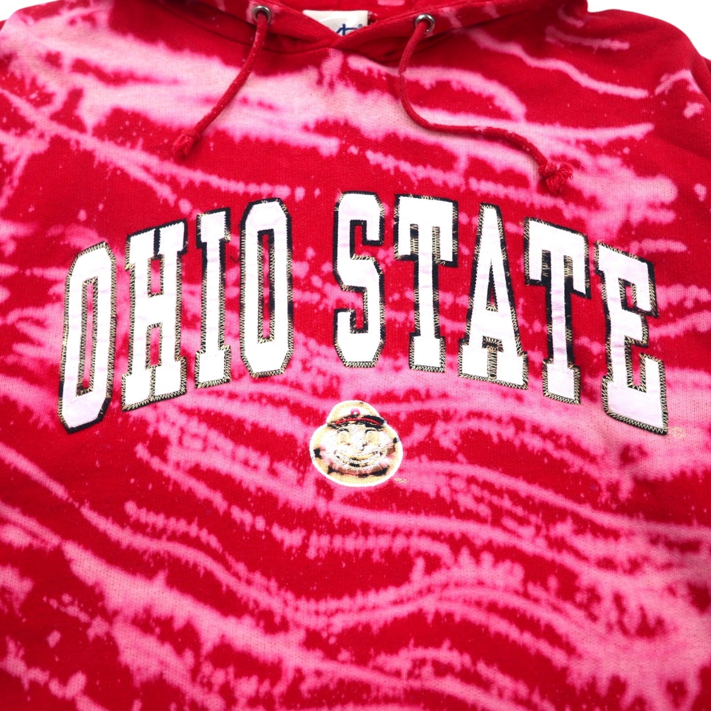 ovb ( old varsity brand ) タイダイ カレッジ プルオーバー パーカー XL レッド OHIO STATE